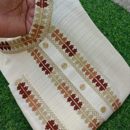 প্রিমিয়াম খাদি কাজ করা পাঞ্জাবী code :201