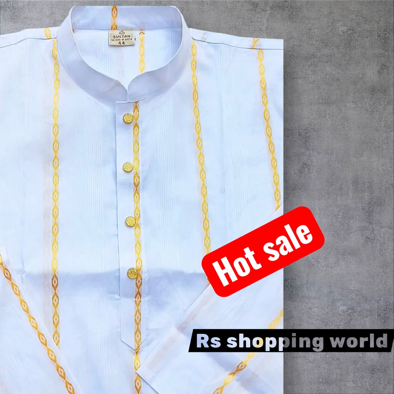 প্রিমিয়াম সাদা স্টেপ সুতি পাঞ্জাবী code: step 01